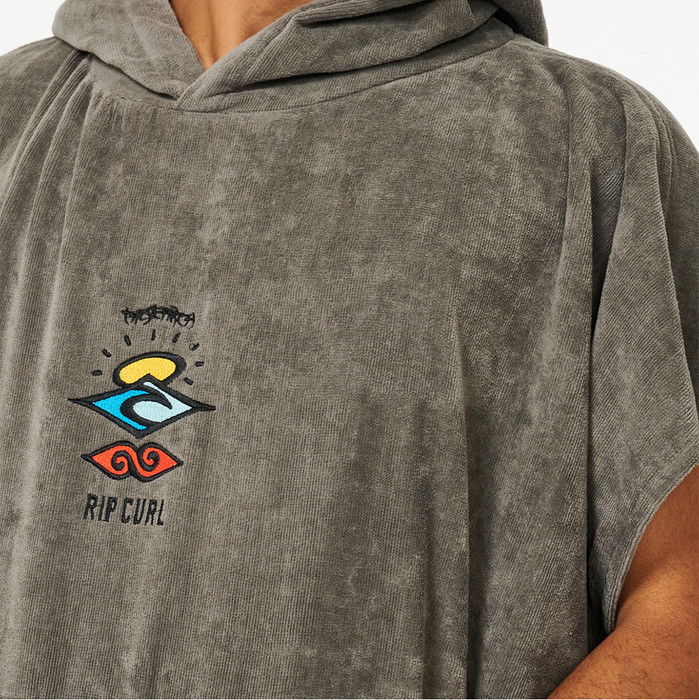 2024 Rip Curl Mens Logo Hooded Towel Changing Robe / Poncho 00GMTO - Grey